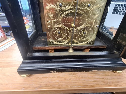 Lot 429 - A George I/II ebonized twin fusee repeat...