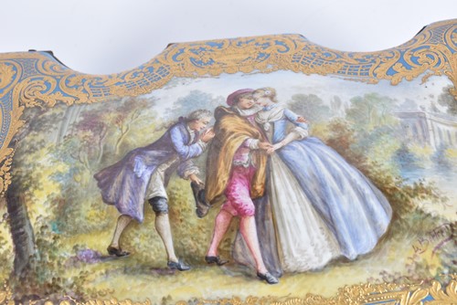 Lot 331 - A large Sevres style porcelain bombe casket,...
