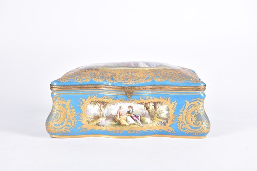 Lot 331 - A large Sevres style porcelain bombe casket,...