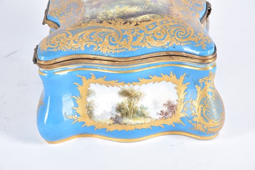 Lot 331 - A large Sevres style porcelain bombe casket,...