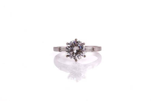 Lot 120 - A diamond engagement ring, consisting of a...