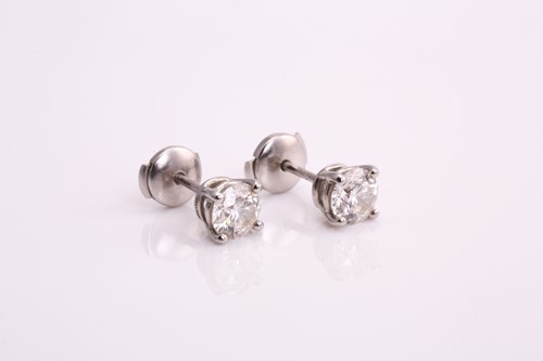 Lot 134 - A pair of Tiffany & Co. platinum and diamond...
