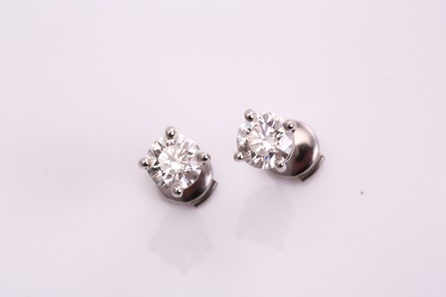 Lot 134 - A pair of Tiffany & Co. platinum and diamond...