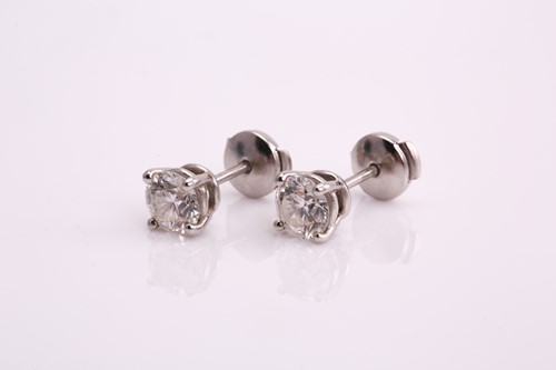 Lot 134 - A pair of Tiffany & Co. platinum and diamond...