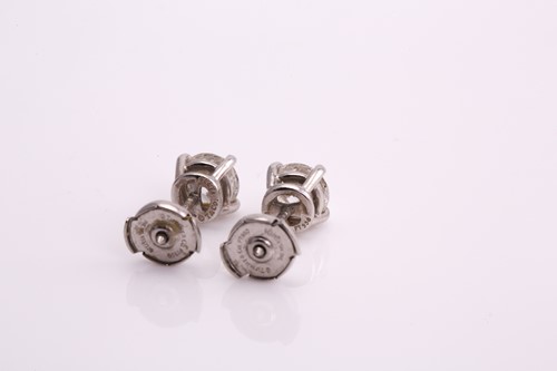 Lot 134 - A pair of Tiffany & Co. platinum and diamond...