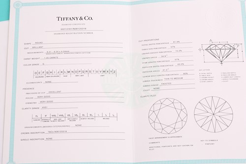 Lot 134 - A pair of Tiffany & Co. platinum and diamond...