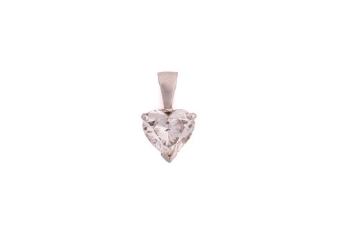 Lot 66 - A diamond pendant, comprises a heart-shaped...