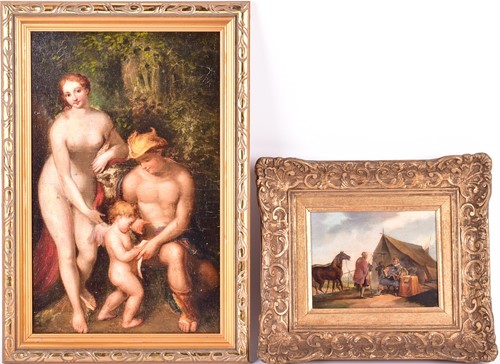 Lot 71 - 19th century school, a figure with a horse,...