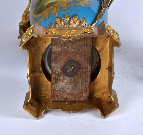Lot 494 - A large pair of Sevres ormolu mounted pedestal...