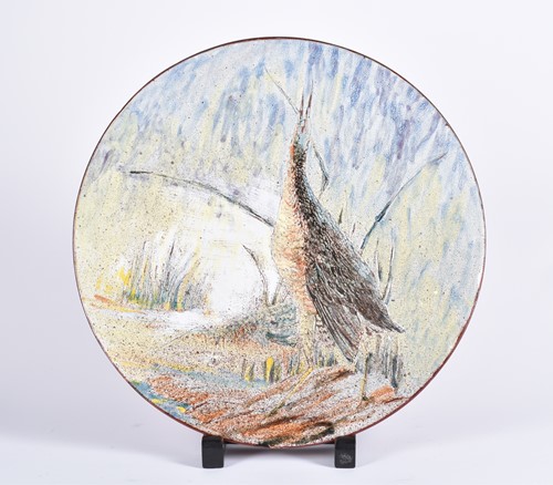Lot 497 - A large Chelsea Pottery terracotta charger,...