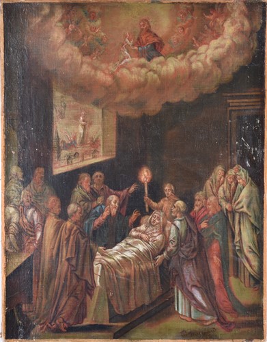 Lot 15 - A French 18th century School oil on canvas of...