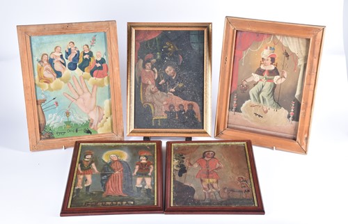 Lot 52 - An 18th-century Spanish retablo religious...
