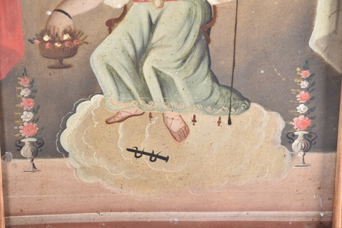 Lot 52 - An 18th-century Spanish retablo religious...