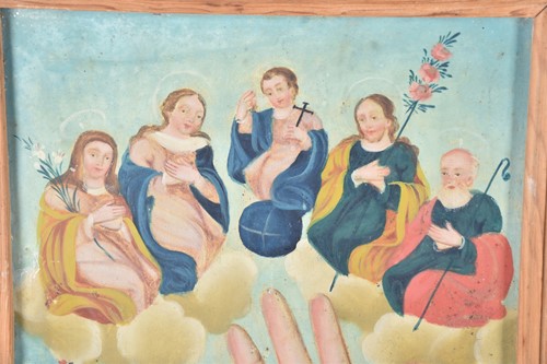 Lot 52 - An 18th-century Spanish retablo religious...