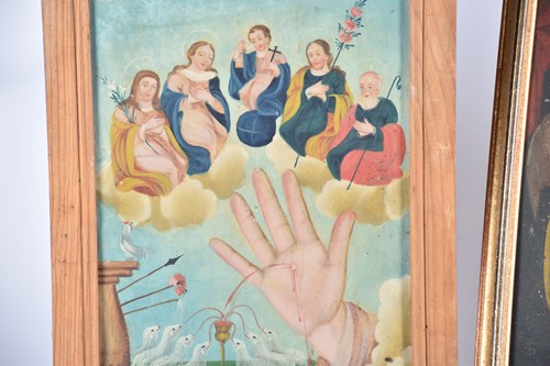 Lot 52 - An 18th-century Spanish retablo religious...