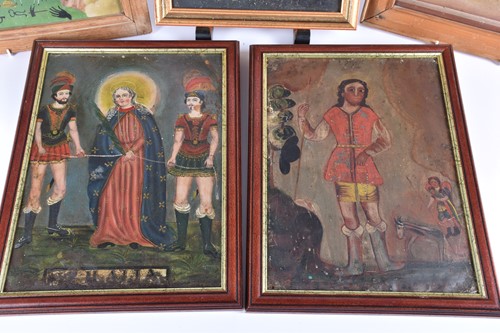Lot 52 - An 18th-century Spanish retablo religious...