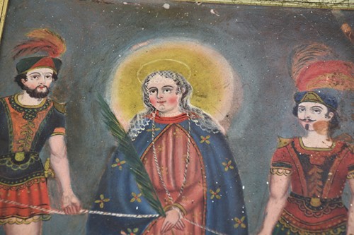 Lot 52 - An 18th-century Spanish retablo religious...