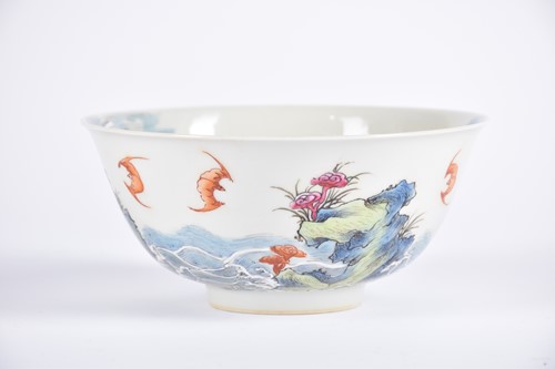 Lot 168 - A Chinese porcelain 'Wufu' bowl, finely...