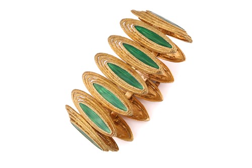 Lot 49 - A Kutchinsky enamelled and textured 18ct gold...