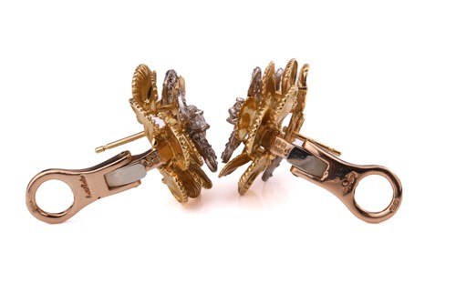 Lot 45 - A pair of Kutchinsky platinum and 18ct yellow...