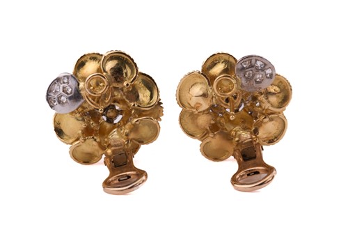 Lot 45 - A pair of Kutchinsky platinum and 18ct yellow...