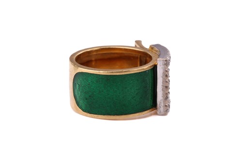 Lot 48 - A Kutchinsky enamel and diamond-set belt...