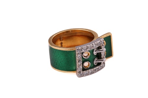 Lot 48 - A Kutchinsky enamel and diamond-set belt...