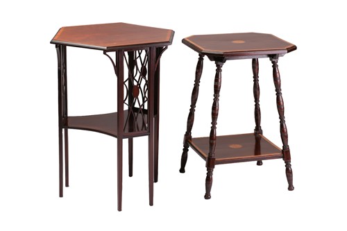 Lot 138 - An Edwardian hexagonal mahogany centre table...