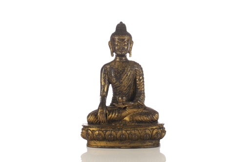 Lot 70 - A Chinese Sino Tibetan style gilt bronze...