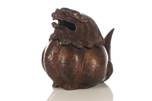 Lot 134 - A Chinese bronze censer in the form of a...
