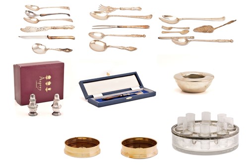 Lot 491 - A collection of silver and plated ware...