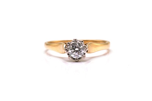 Lot 162 - An 18ct gold solitaire diamond ring, comprises...