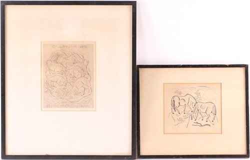 Lot 108 - David Michael Jones (1895-1974) Welsh, 'Two...