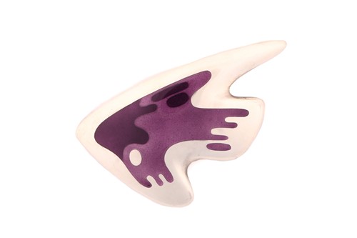 Lot 309 - Georg Jensen - an enamel brooch, with purple...
