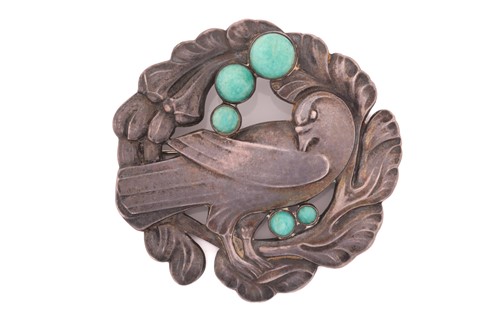 Lot 314 - Georg Jensen - An embossed silver brooch,...
