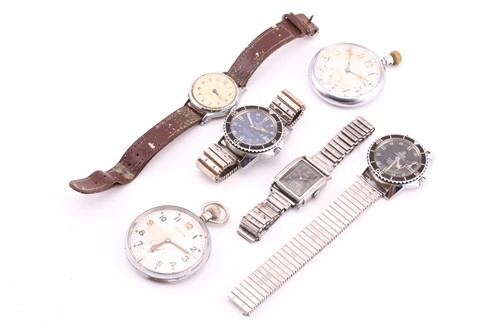 Lot 401 - A lot consisiting of 2 GS/TP pocket watches, 2...