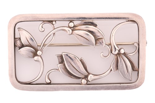 Lot 308 - Georg Jensen - a rectangular openwork floral...