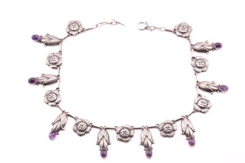 Lot 139 - Georg Jensen - An amethyst fringe necklace,...