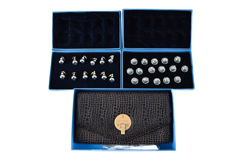 Lot 466 - A boxed set of sixteen Smythson white metal...