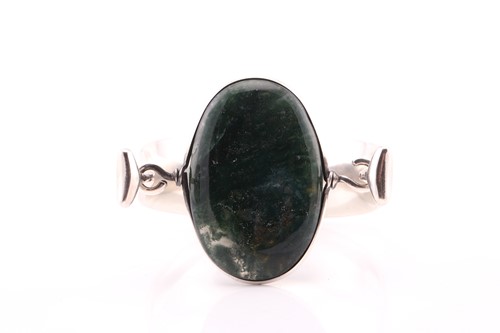 Lot 322 - Georg Jensen - a tension clamp opening moss...