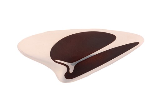 Lot 315 - Georg Jensen - an enamel brooch, with brown...