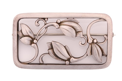 Lot 324 - Georg Jensen - a rectangular openwork floral...