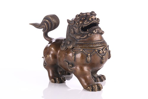 Lot 203 - A Chinese bronze censer in the form of a...