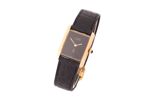 Lot 384 - A Must De Cartier Vermeil Tank Lady's...