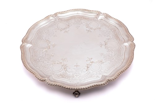 Lot 451 - Large Garrard serpentine edged, circular...