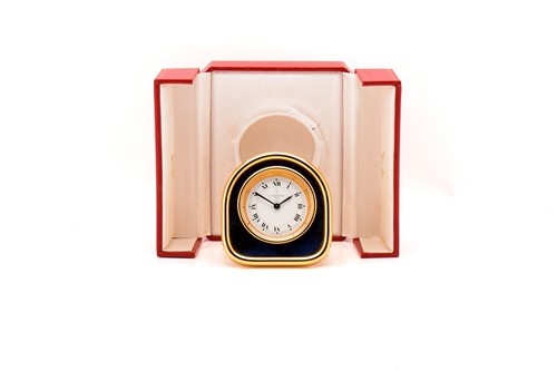 Lot 219 - A Les Must De Cartier Travel clock and...