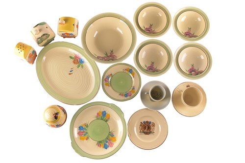 Lot 345 - A good collection of Clarice Cliff ceramics,...