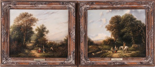 Lot 54 - George Lara (act.1840-1880), two rural...