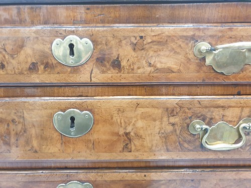 Lot 131 - A George I walnut bureau bookcase the upper...