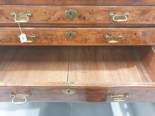 Lot 131 - A George I walnut bureau bookcase the upper...